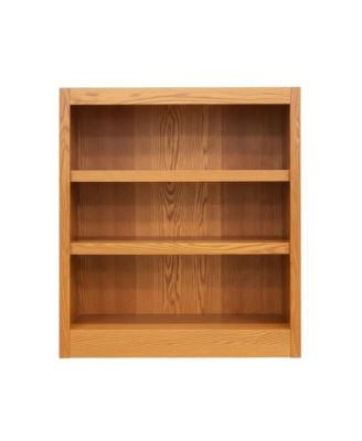 Dark oak finish Single wide bookcase, 3 adjustable shelves, sturdy construction