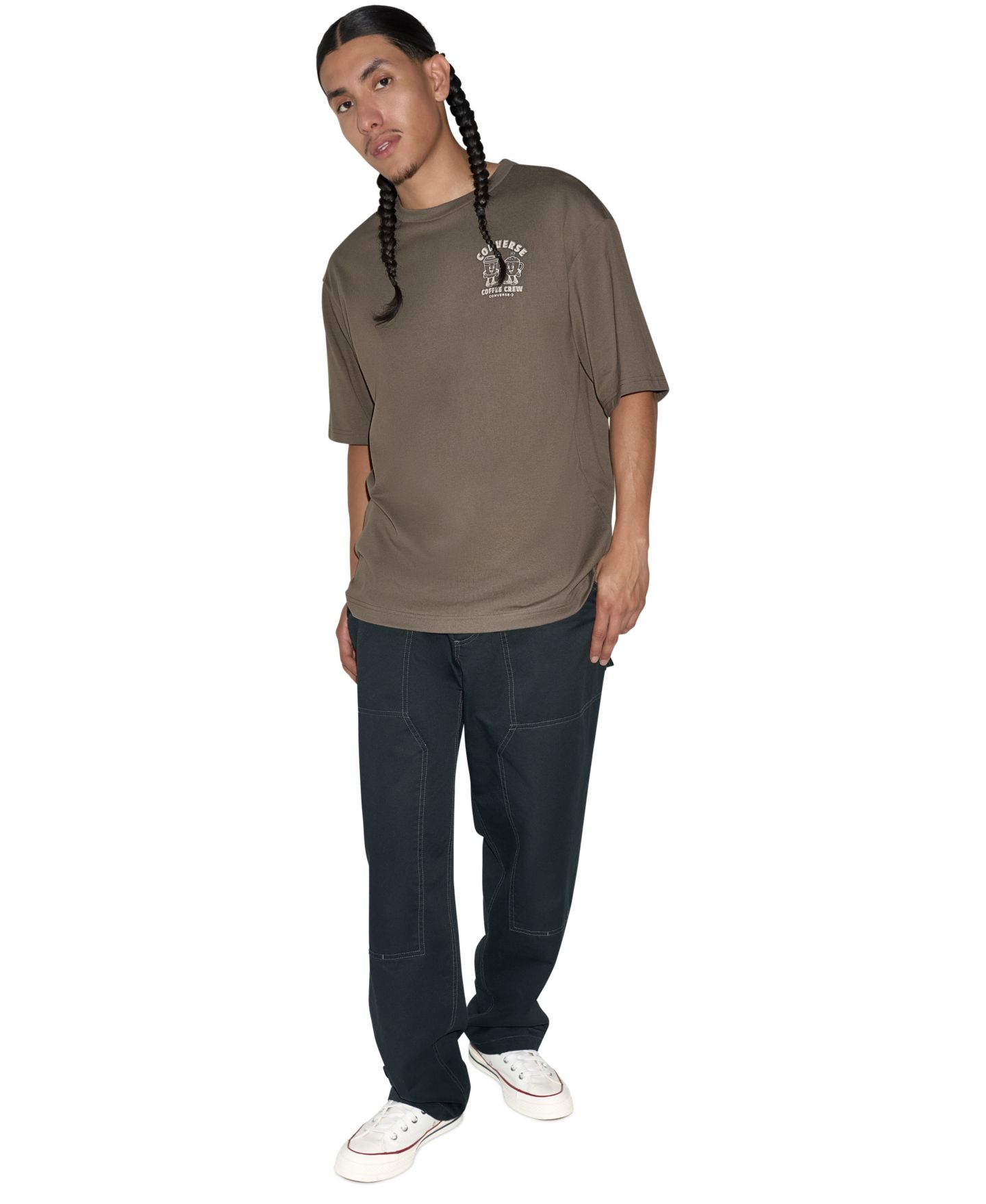 Мужская футболка Converse Coffee Crew Graphic Crewneck, цвет: Трюфельный — фото 3
