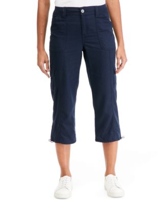 Petite Bungee Relaxed-Fit Linen Capris