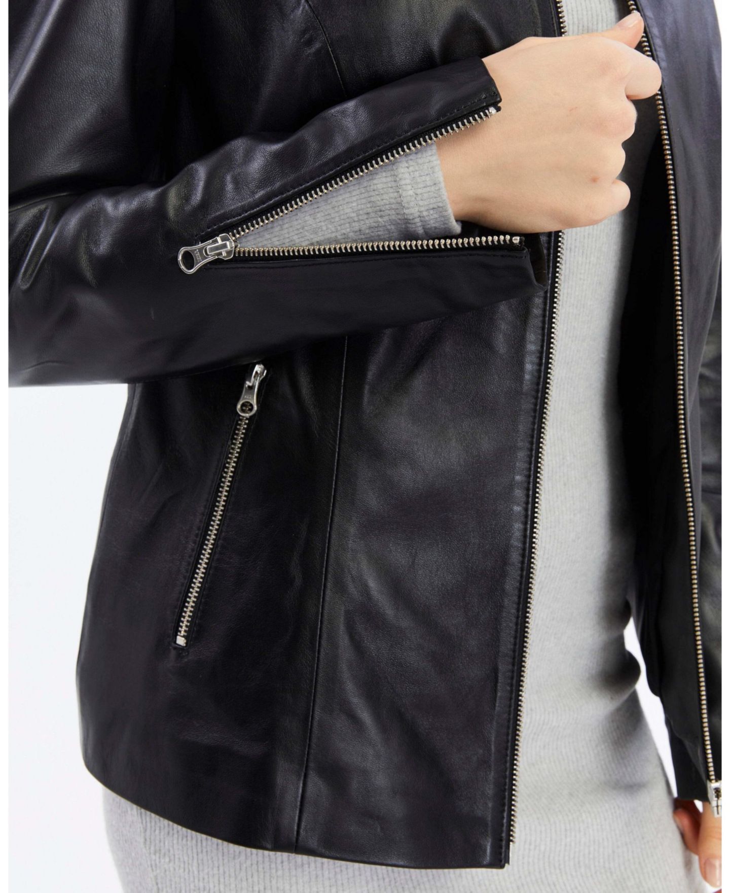 Женская куртка Furniq UK Elspeth Leather, цвет: Чёрный — фото 7