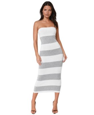 Women's Stripe Strapless Maxi Dress