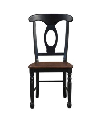 Casual Oak Finish Side Chair with Distressed Look and Solid Rubberwood