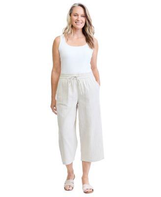 Petite Pull-On Wide-Leg Capris Pants