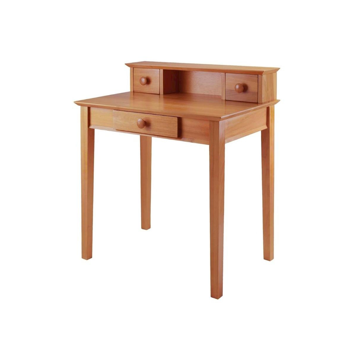 FurniFact Solid Wood Computer Desk With Hutch, Art Desk With Storage