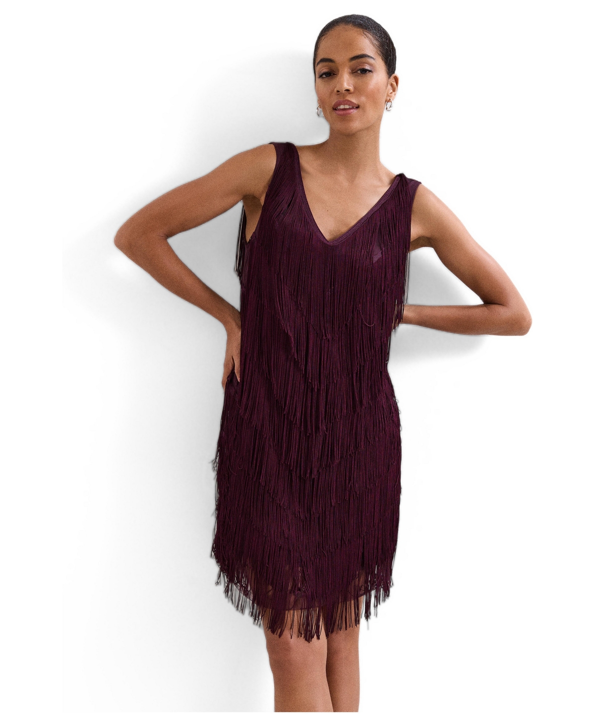 Phase Eight Women's Meryl Fringe V-Neck Sleeveless Dress