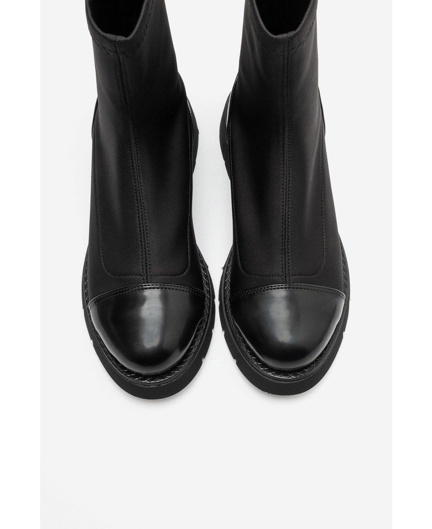 Женские ботинки-носки Prologue Shoes Talessia из скуба на устойчивом каблуке, цвет: Чёрный — фото 7
