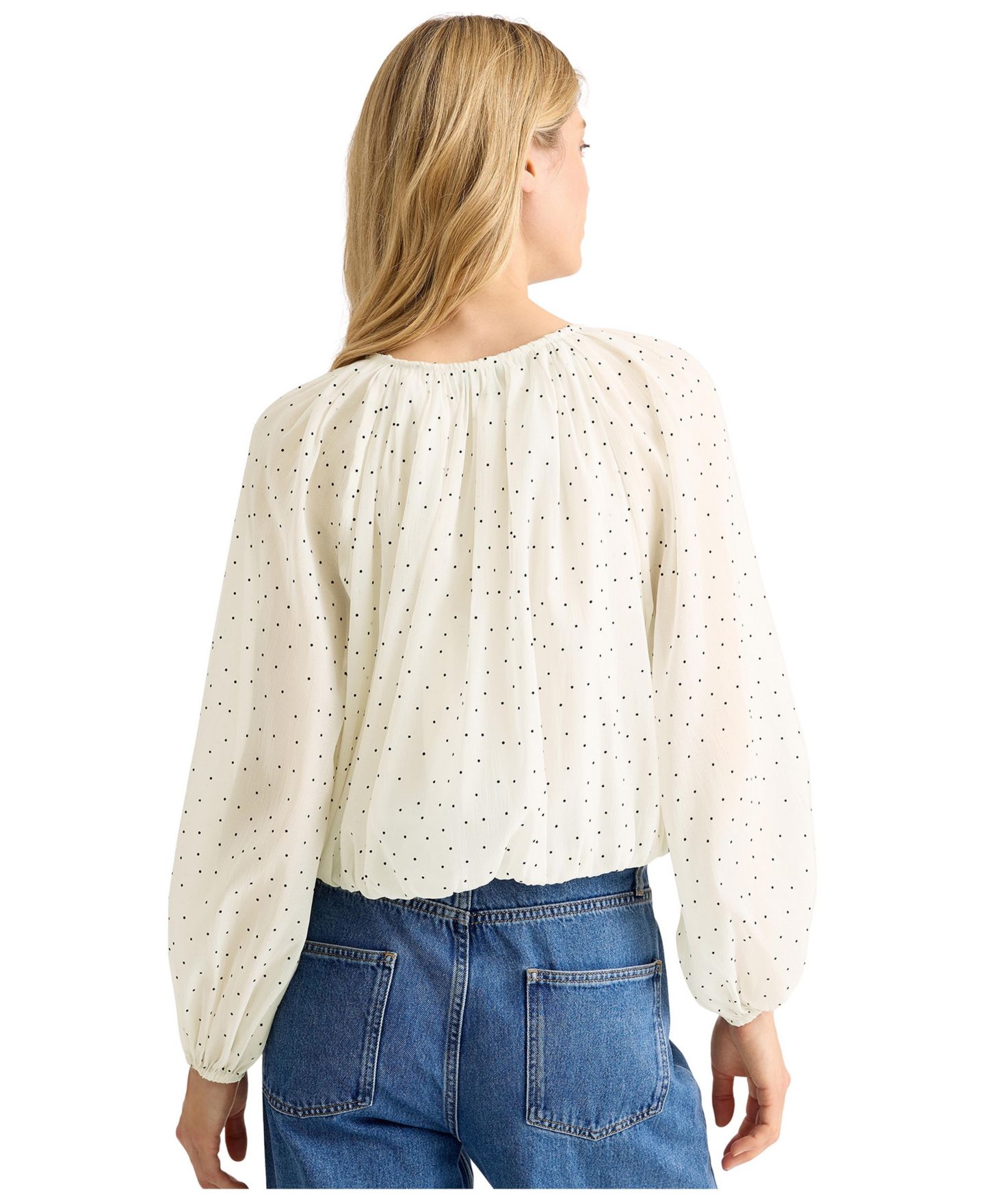 Женская блузка Albaray Polka-Dot Bubble-Hem, цвет: Кремовый — фото 5