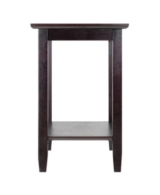 Rectangular End Table, Tempered Glass Top, Lower Shelf