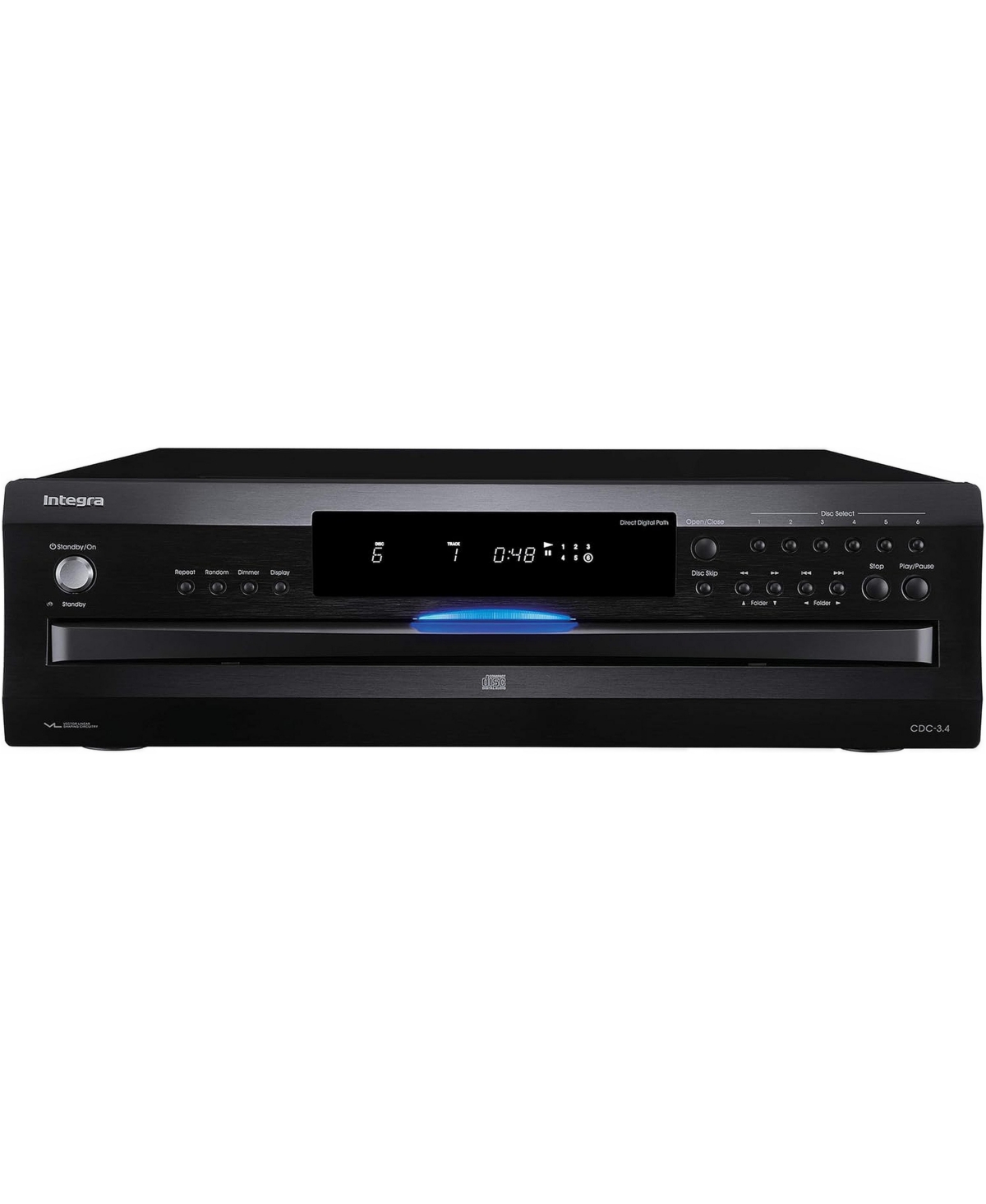 Integra Cdc-3.4 6-Disc Cd Changer with Cd-r/Rw and MP3 Support - Black