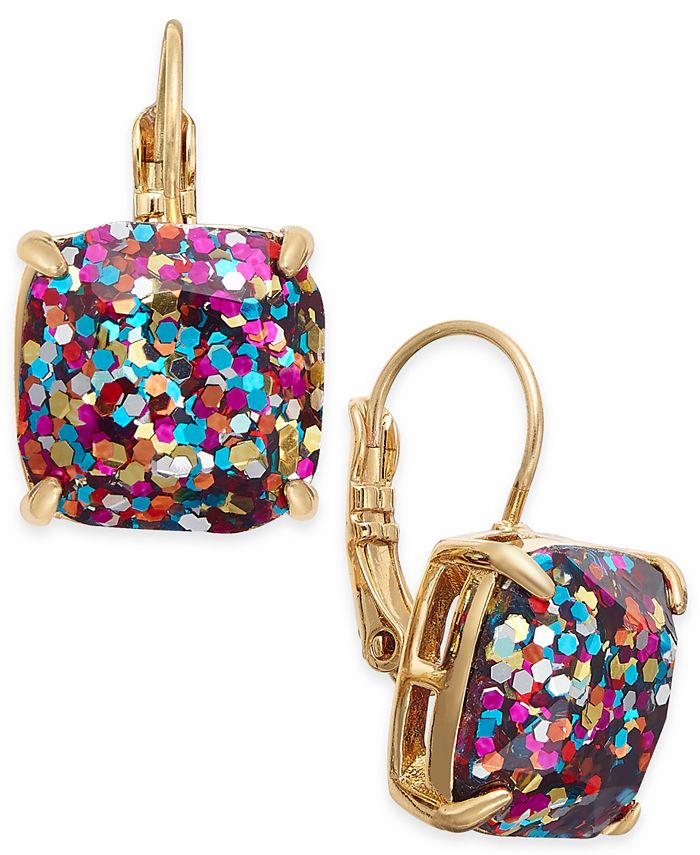 kate spade new york Gold-Tone Glitter Drop Earrings & Reviews - Fashion  Jewelry - Jewelry & Watches - Macy's