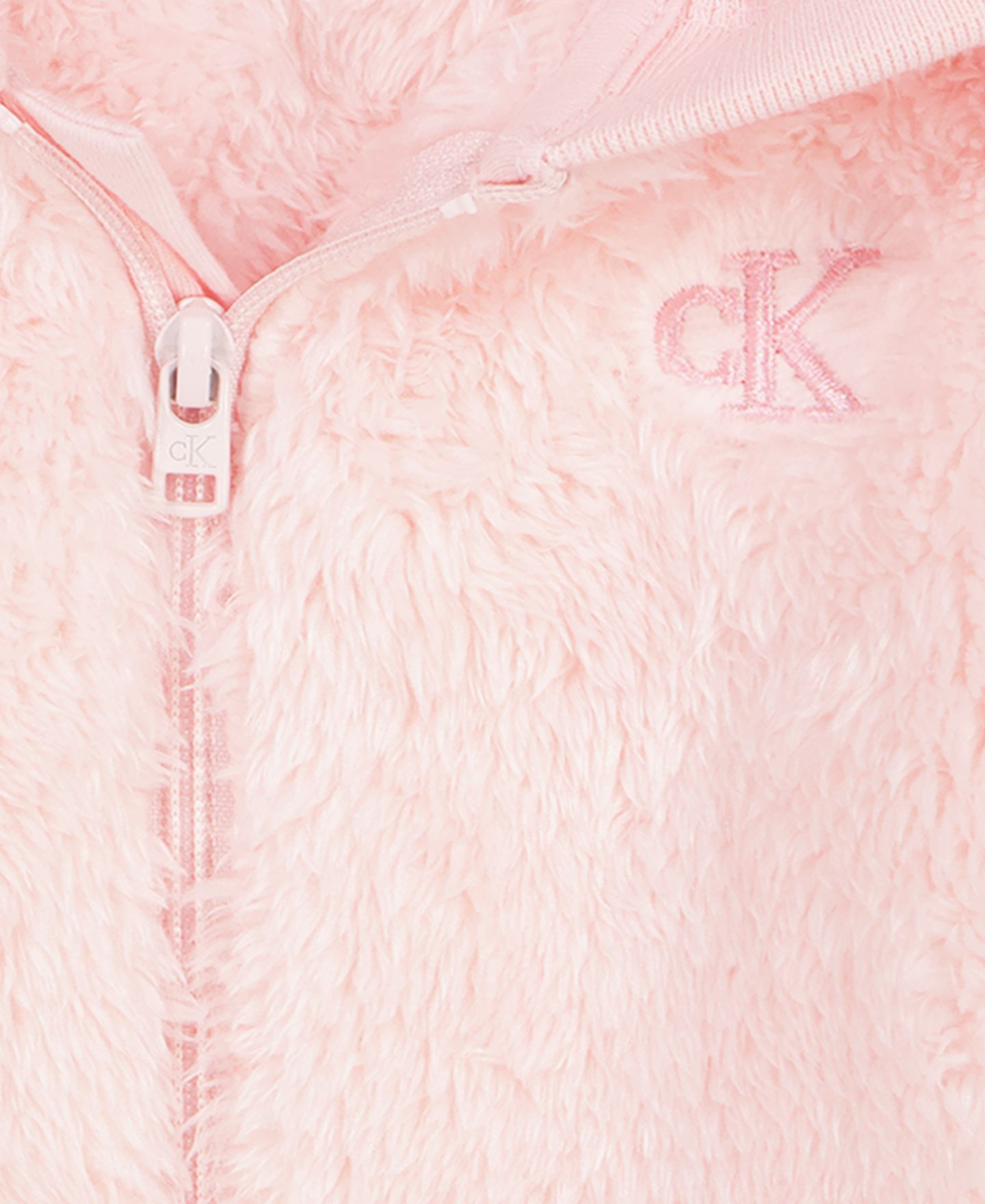 Комбинезон Calvin Klein Hooded Sherpa Long-Sleeve Coveralls для девочек-малышей, цвет: Розовый — фото 4