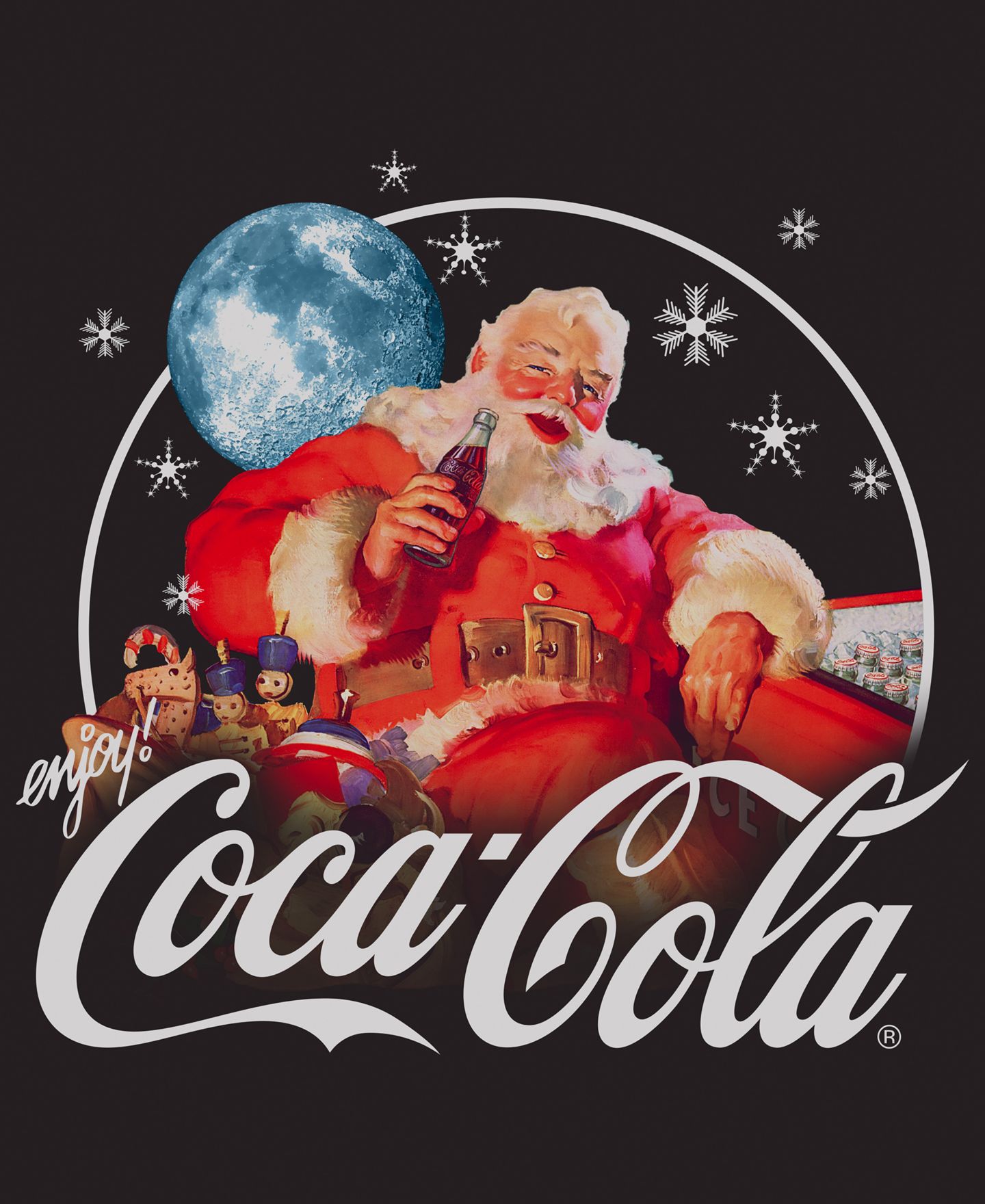 Мужская футболка Hybrid Apparel Vintage Santa Coke Graphic, цвет: Чёрный — фото 3