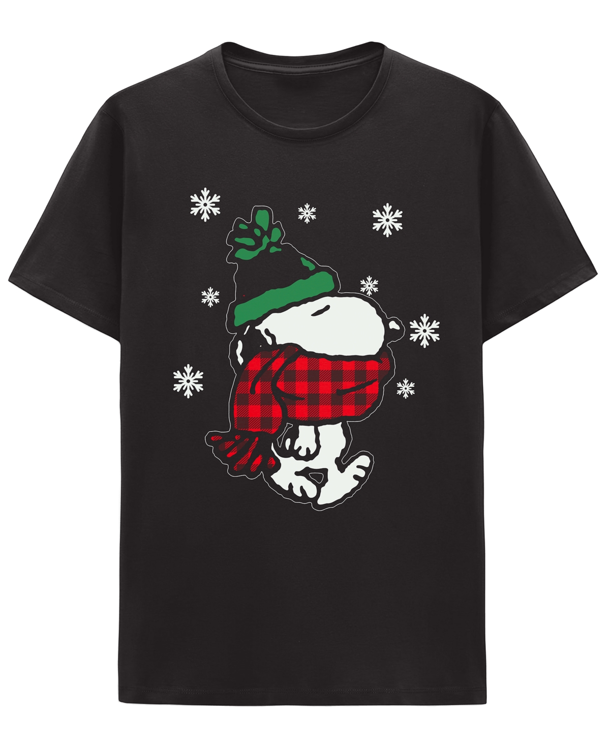 Hybrid Apparel Men's Snoopy Let It Snow Graphic T-Shirt - Black
