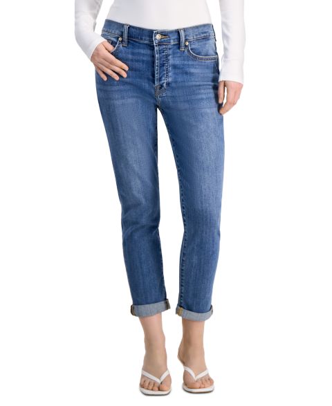 Женские джинсы 7 For All Mankind Josefina Cuffed Skinny, цвет: Saltwater