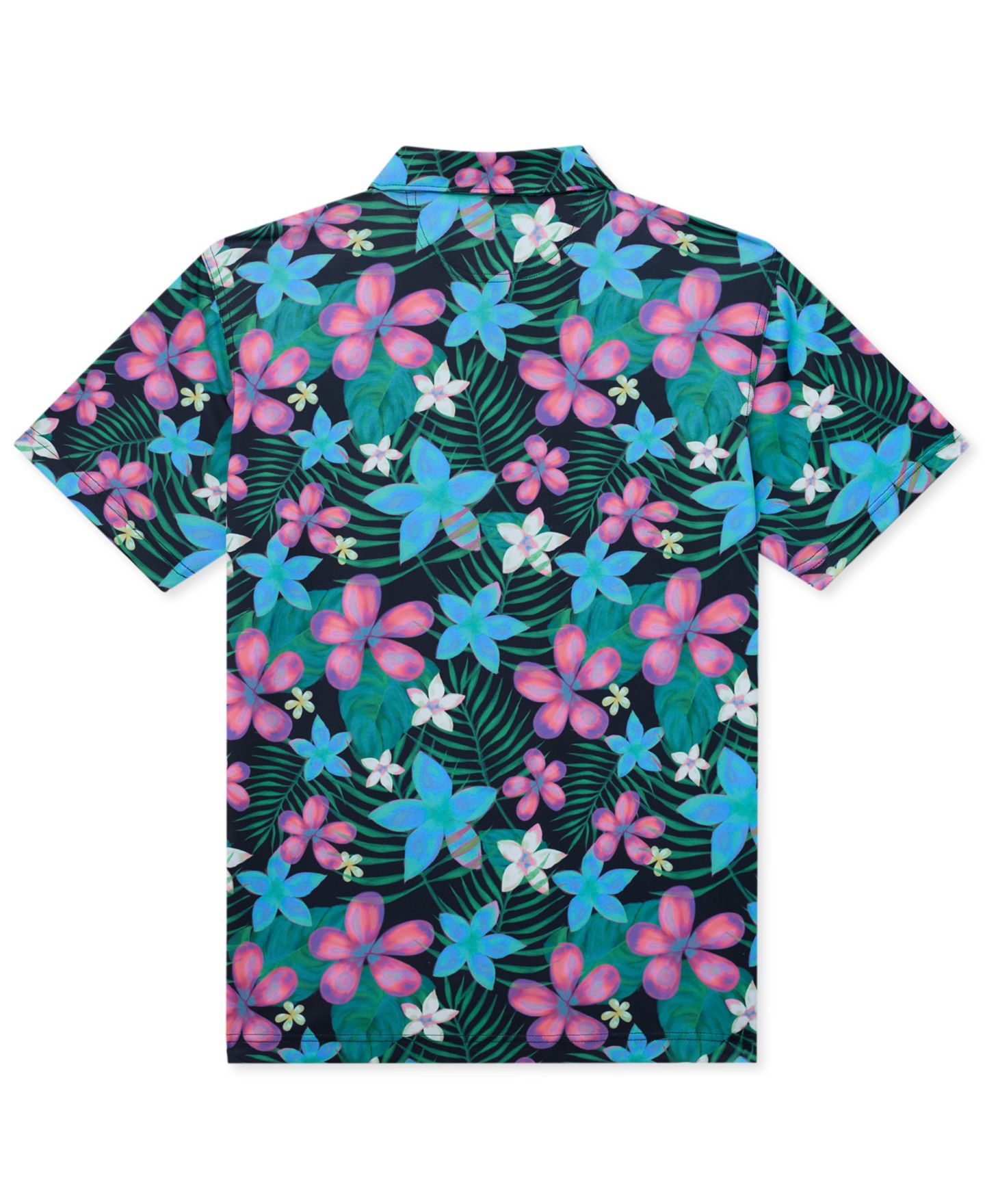 Мужское поло Chubbies Cosmoblossom Stretch Floral-Print Polo Shirt, цвет: Чёрный — фото 2