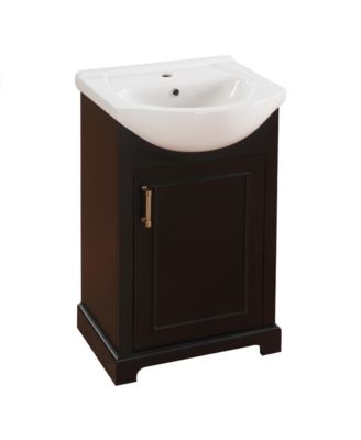 20 Inch French Style Bathroom Vanity with Ceramic Sink Freestanding Soft Close Door Bulged Basin