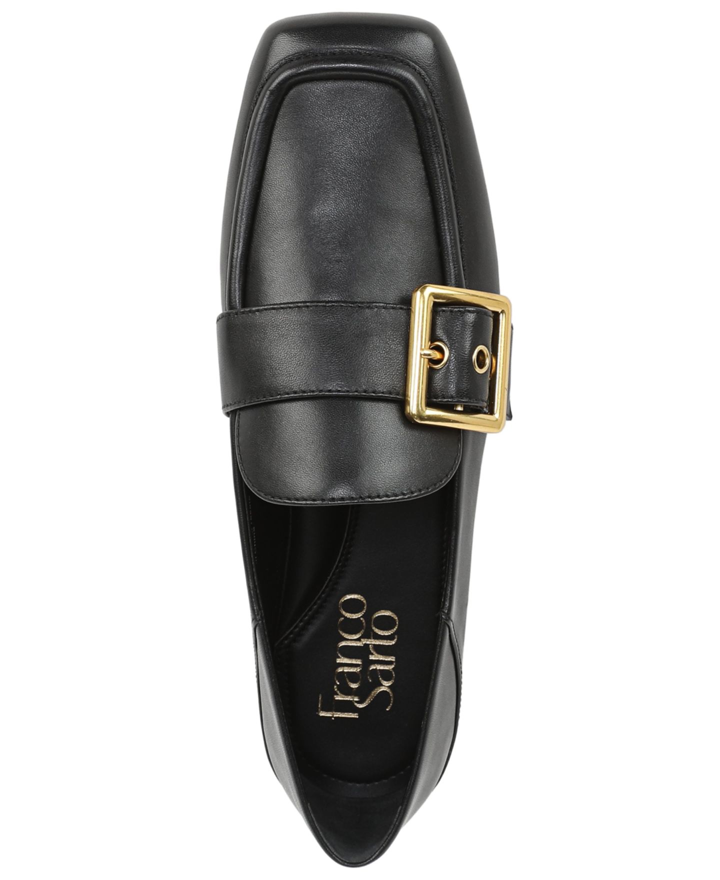 Женские туфли Franco Sarto Oakeslyn Square Toe Buckle, цвет: Чёрный кожаный — фото 4