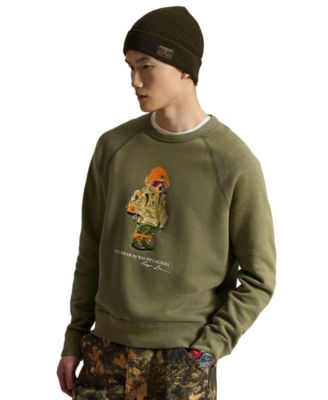 Men's Polo Bear Fleece Raglan-Sleeve Sweatshirt