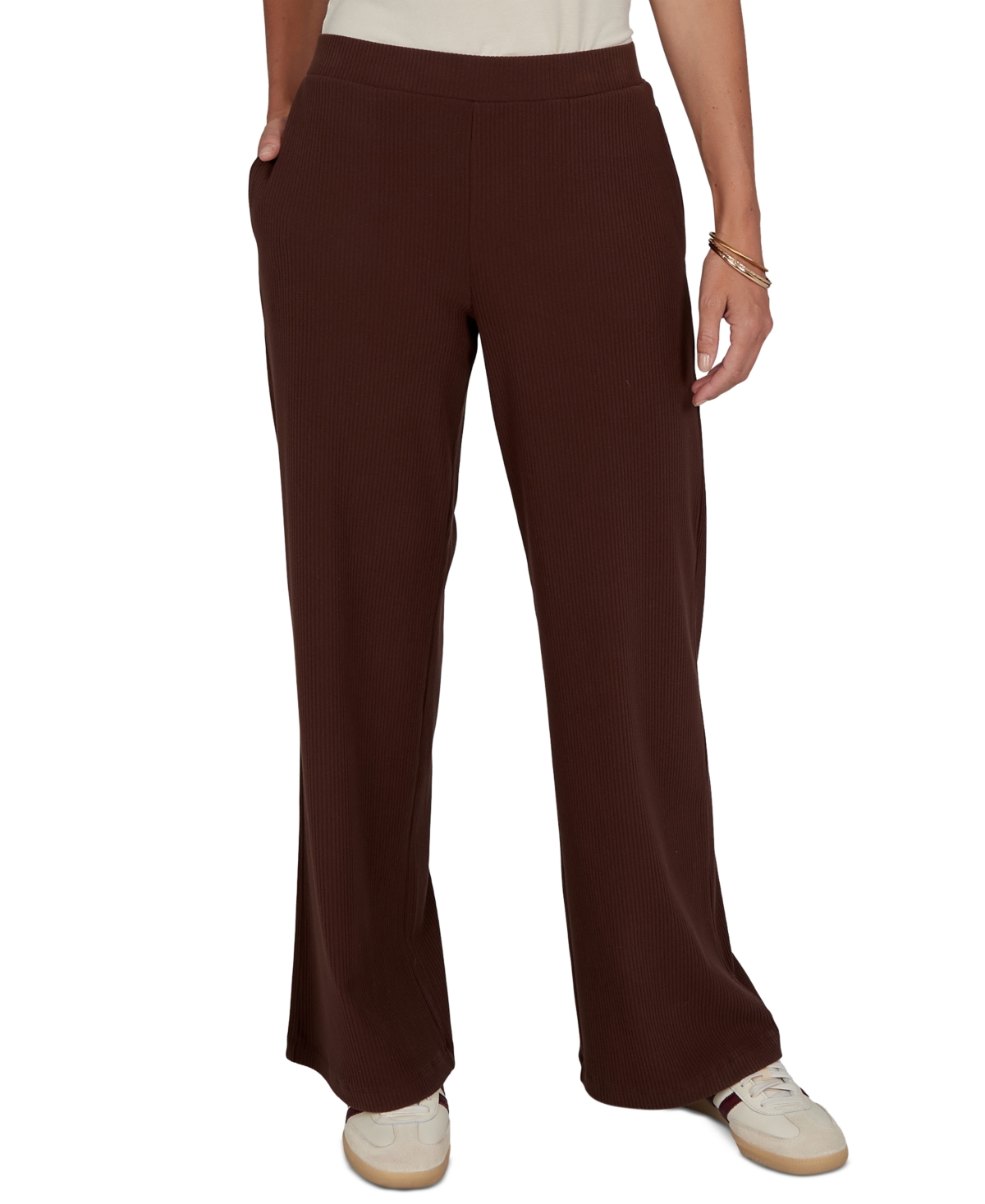 Ruby Rd. Petite Wide-Leg Pull-On Ribbed Pants