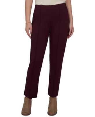 Petite Hollywood Waist Pull-On Ponte Straight Pants