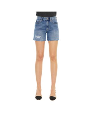 Women's Bellini High-Waisted Raw-Hem Denim Shorts, 5" Inseam