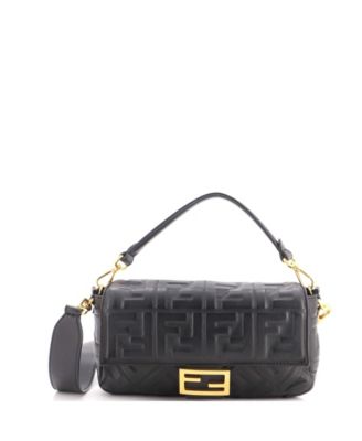 Medium Baguette NM Bag Zucca Embossed Leather