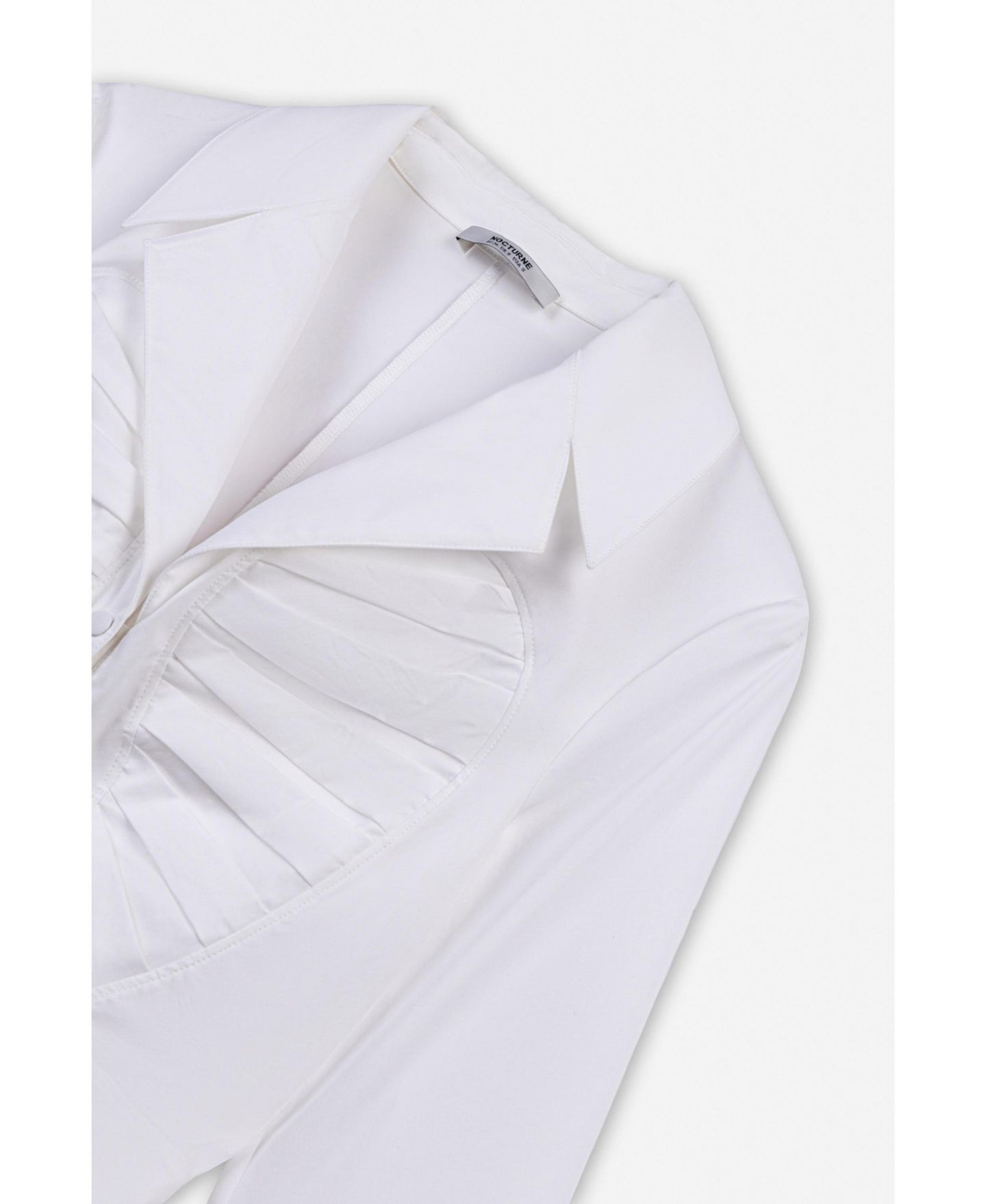 Женская рубашка NOCTURNE Long-Sleeve Slim-Fit Pleat-Detail, цвет: Белый — фото 7