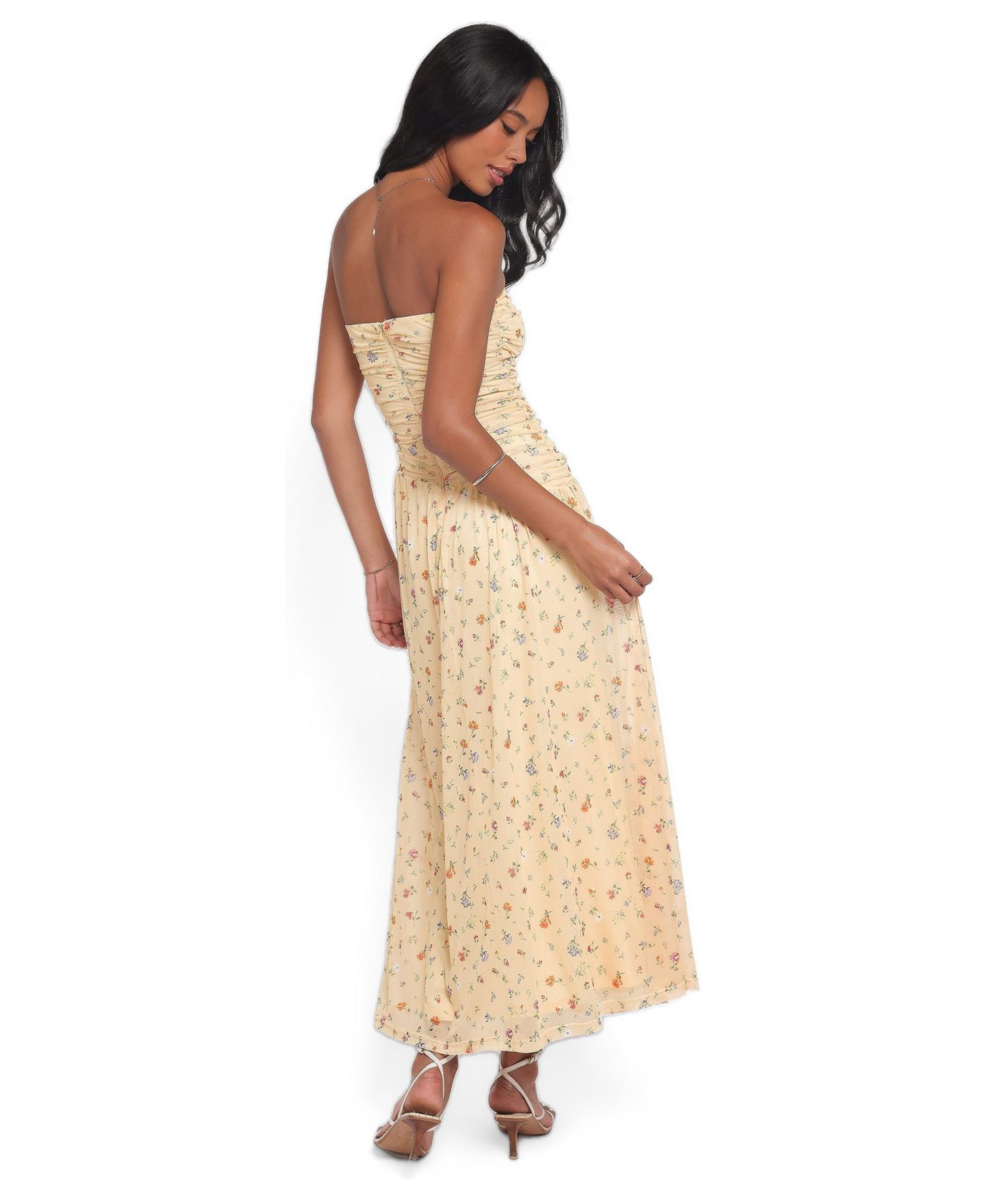Женское платье Petal and Pup Calypso Strapless Floral-Print Maxi, цвет: Жёлтый — фото 3