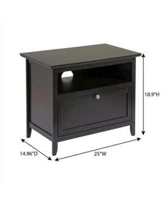 Dark Espresso TV Stand with Solid Wood Construction and Transitional Style