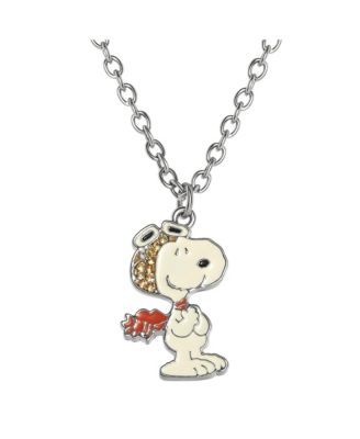Women's Silver-Tone Crystal Flying Ace Necklace