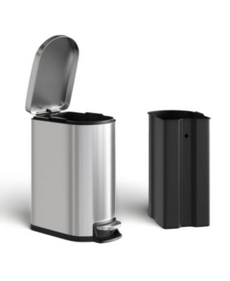 13.2 Gallon Step-on Metal Kitchen Trash Can, Slim Rustproof Garbage Can with Lid