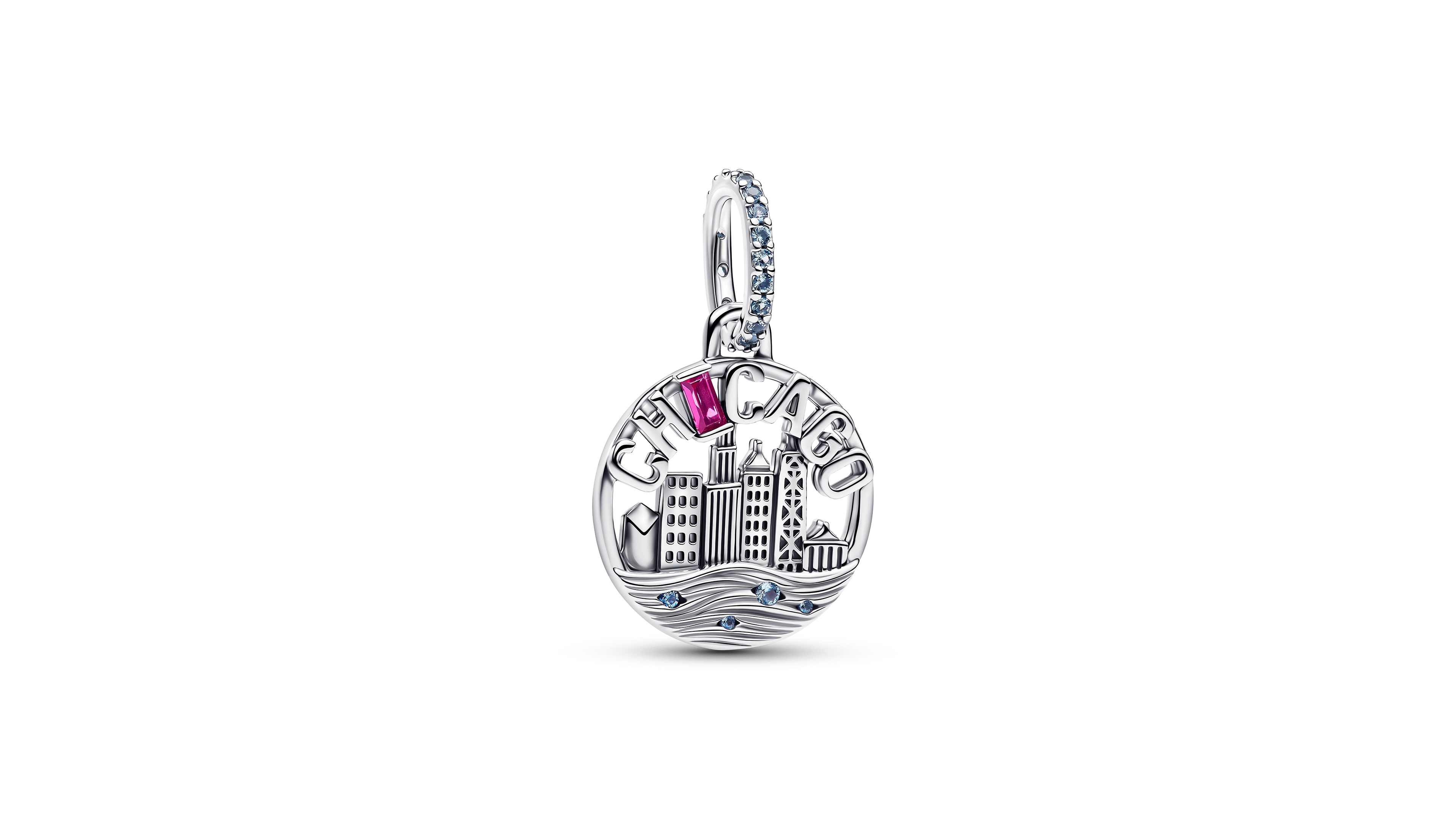 Pandora Sterling Silver Chicago Skyline Dangle Charm