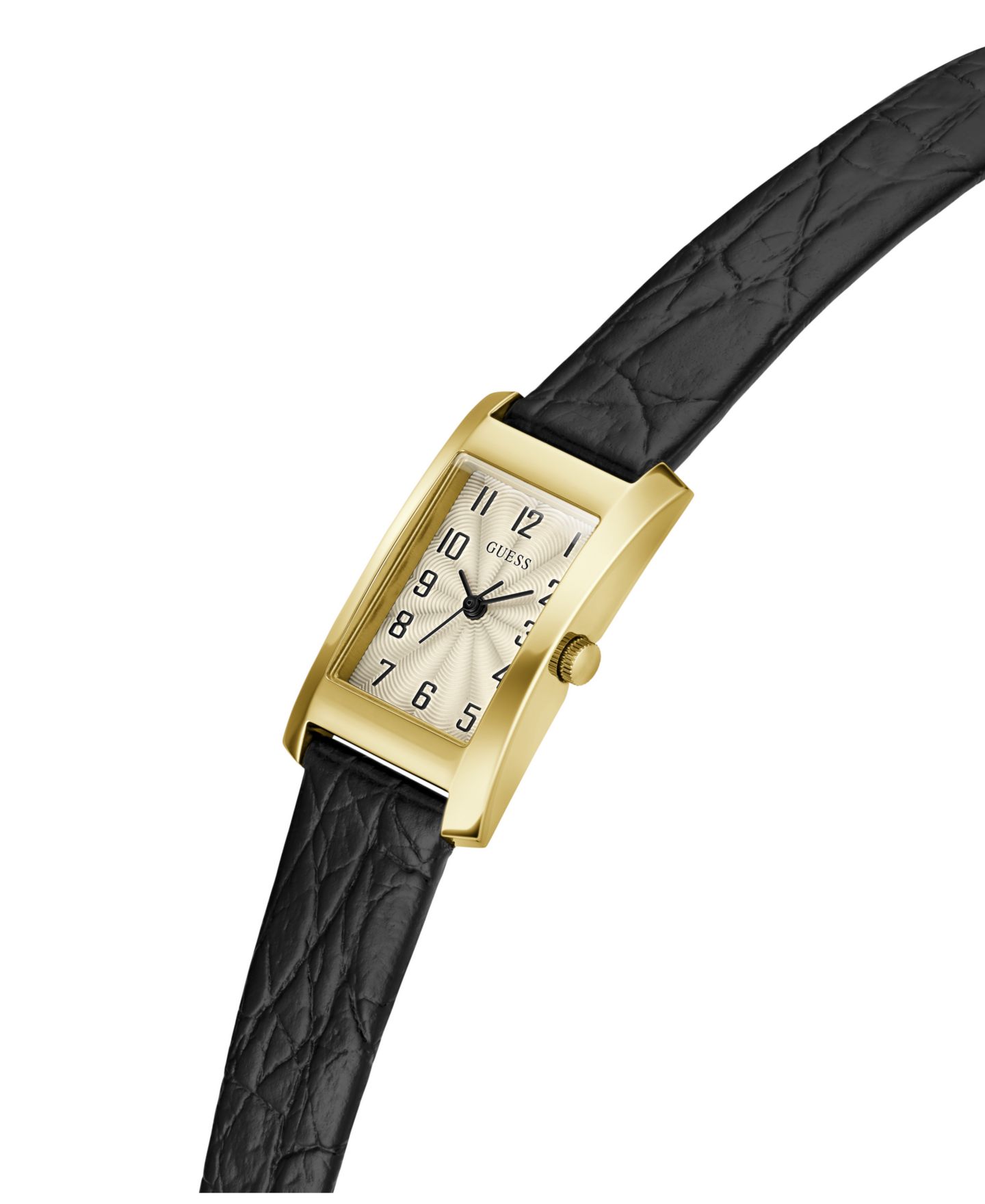 Женские часы GUESS Quartz Analog Black Leather 18mm — фото 4