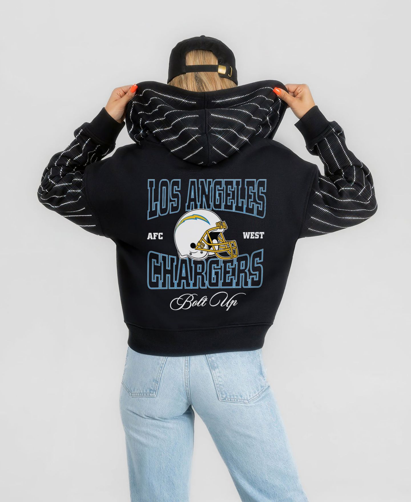 Женское худи Gameday Couture Black Los Angeles Chargers Eyes on the Prize Mid-Crop Full-Zip — фото 1