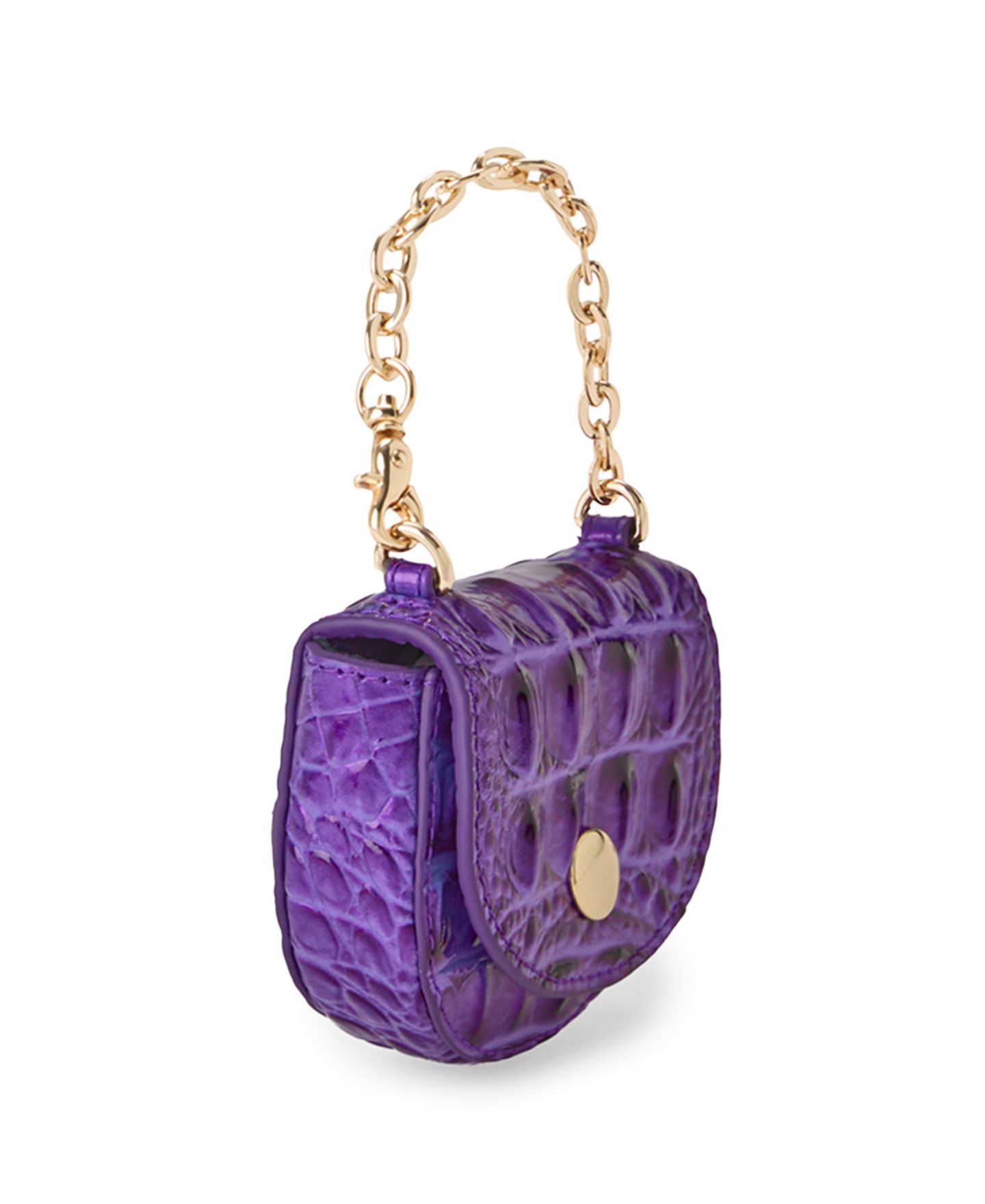 Женские кошельки Brahmin Melbourne Leather Chain Strap with Key Clip Pouch, цвет: Фиолетовый — фото 3