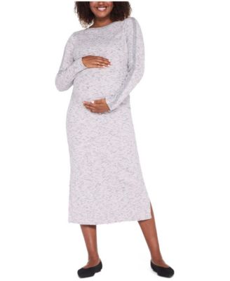 Maternity Maxi Envelope-Neck Side-Slit Dress