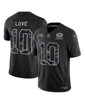 Men's Nike Jordan Love Black Green Bay Packers 2026 Salute to Service Limited Jersey