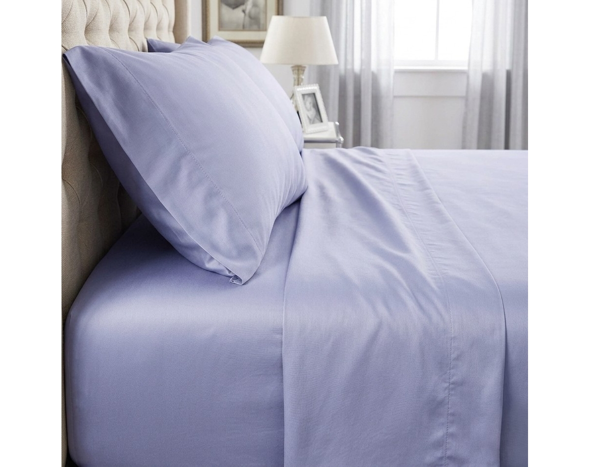 Low Profile Fitted Sheet (7-10 Inches) 100% Cotton Sateen Usa, Full - Periwinkle