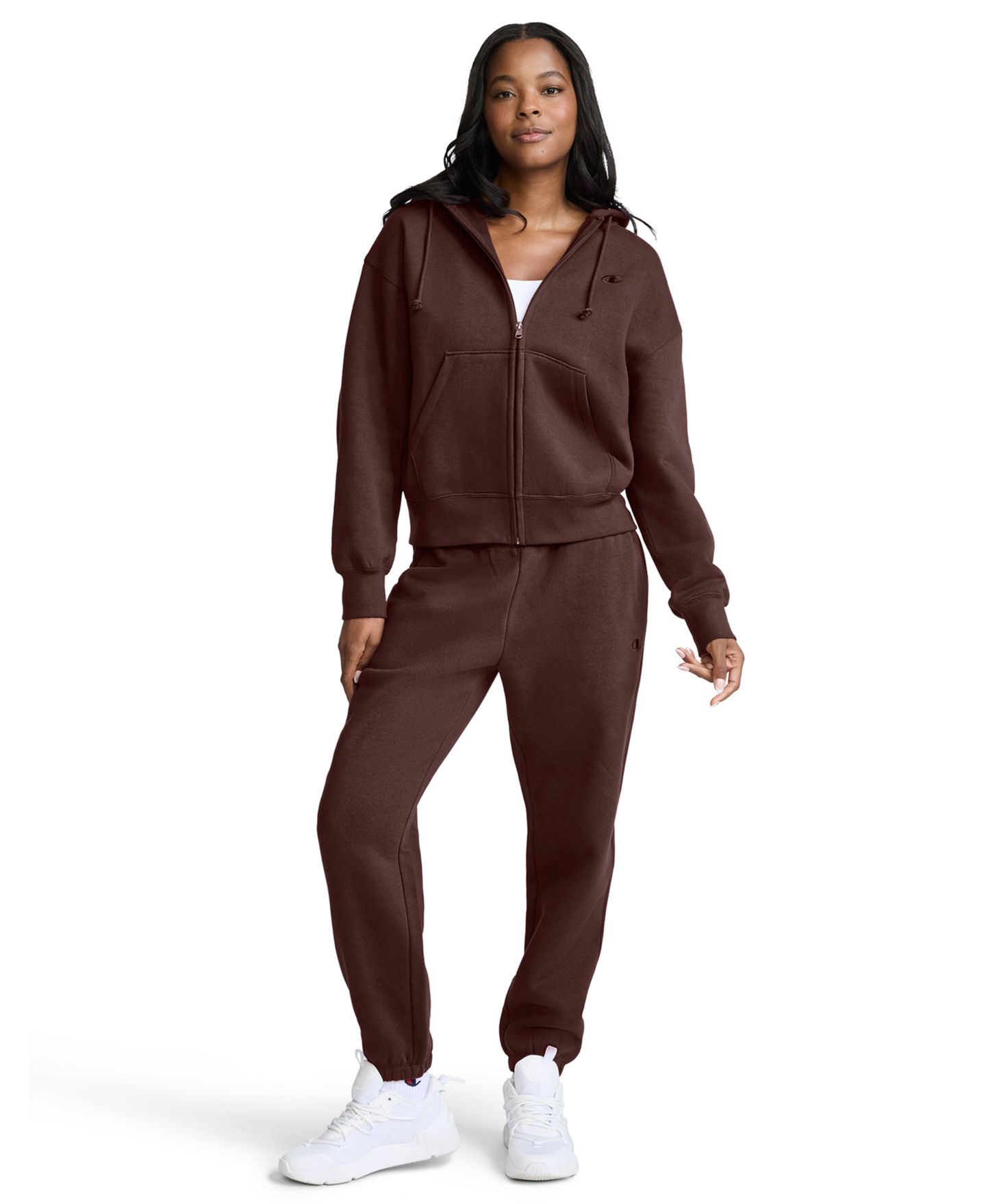 Женские брюки Champion Small C Powerblend Boyfriend Sweatpants, цвет: Шоколадный — фото 2