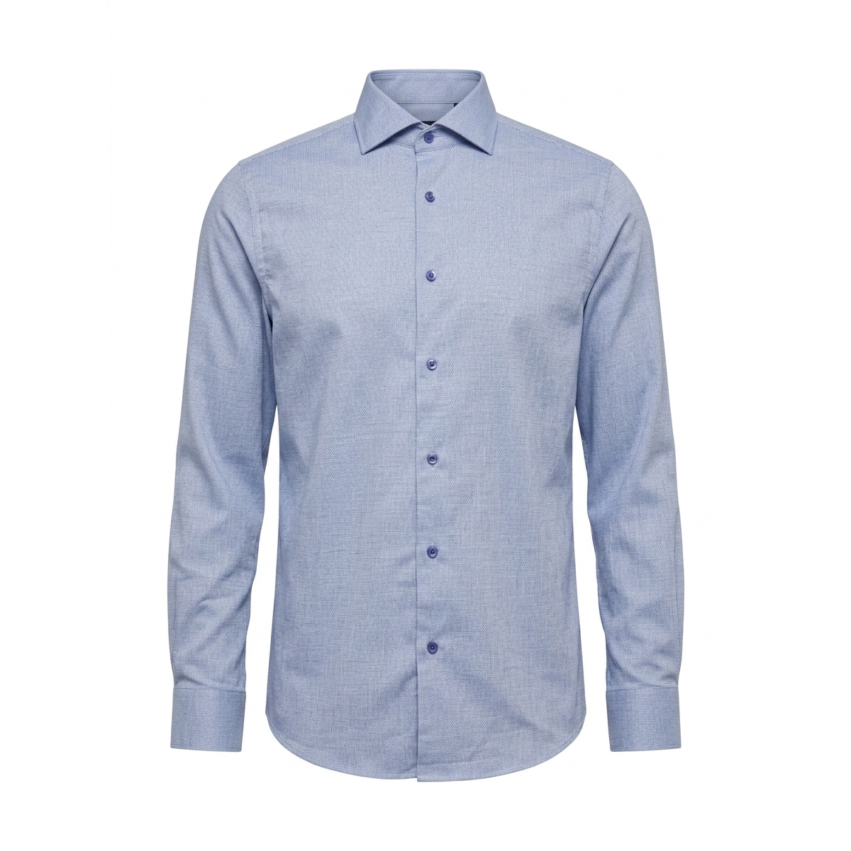 Garnet Men's Slim Fit Cotton Button-Down Dress Shirt - Navy