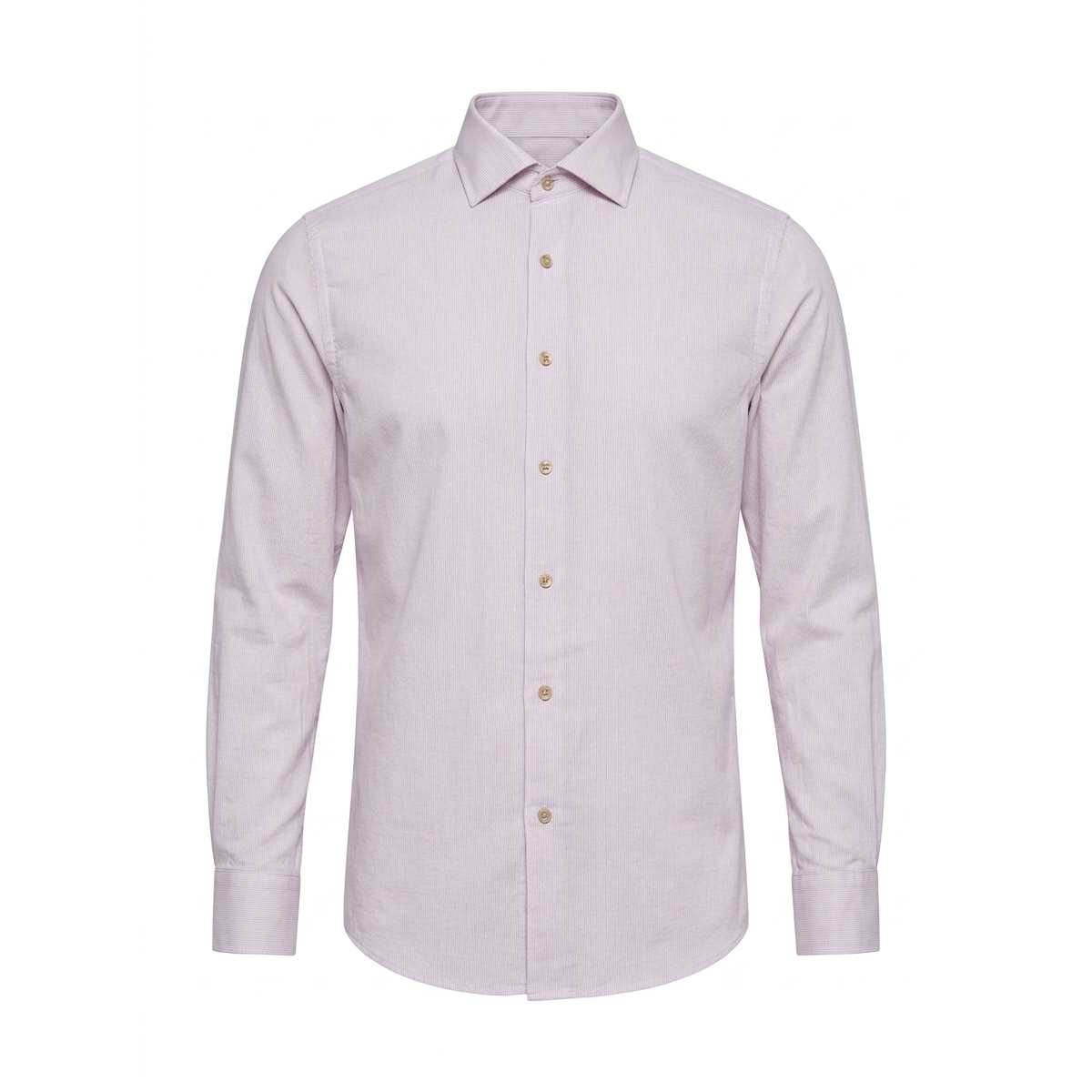 Garnet Men's Slim Fit Cotton Button-Down Dress Shirt - Oat