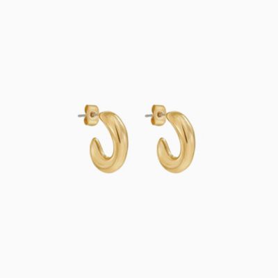 Milia Arc Hoop Earrings 14k Gold Plated Minimal Daily Wear