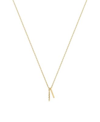 Skylar Mini Double Textured Bar Necklace 14k Gold Plated Daily Style