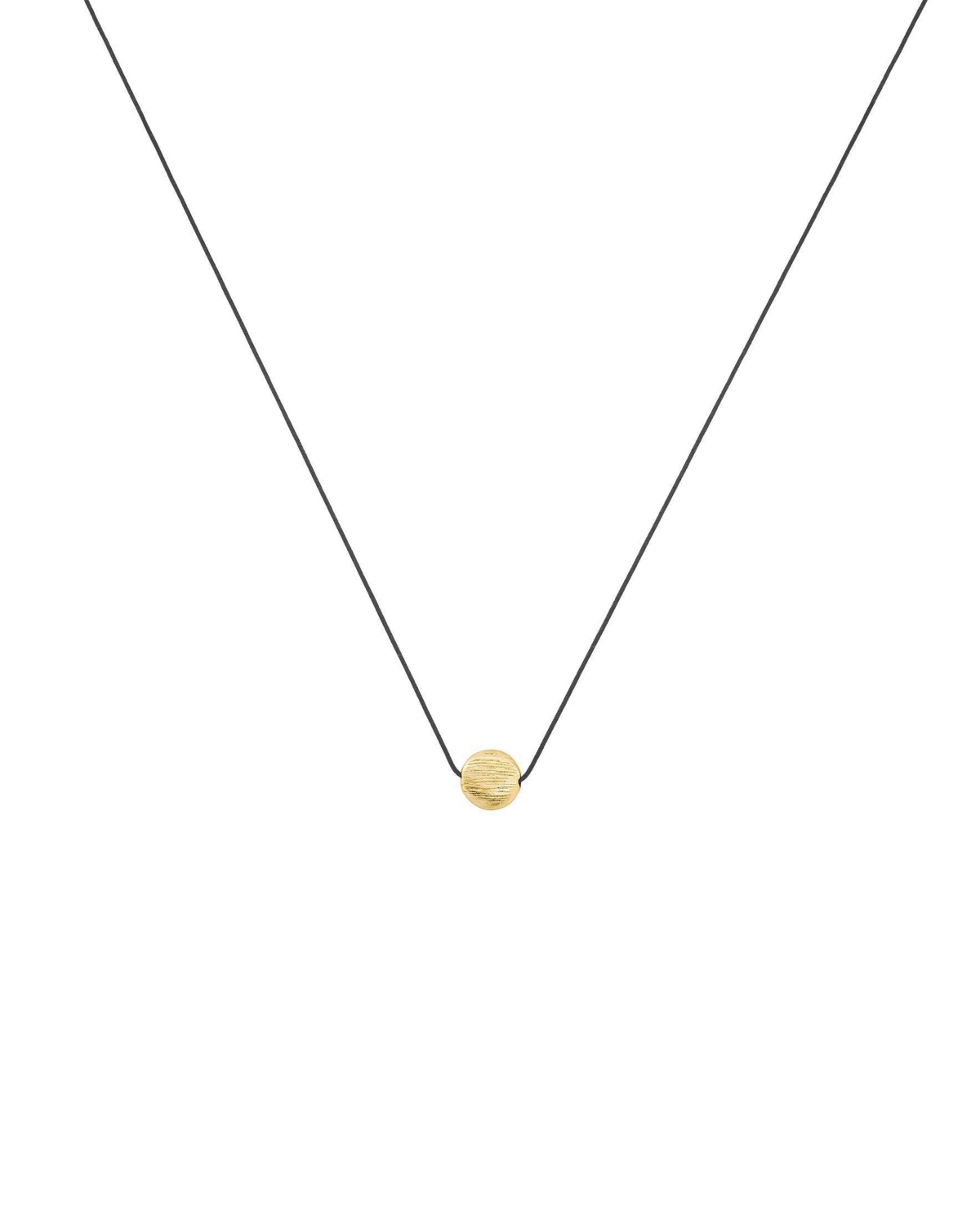 Josh & Chloe Lana Circular Pendant String Necklace 14k Gold Plated Minimalist Piece - Black