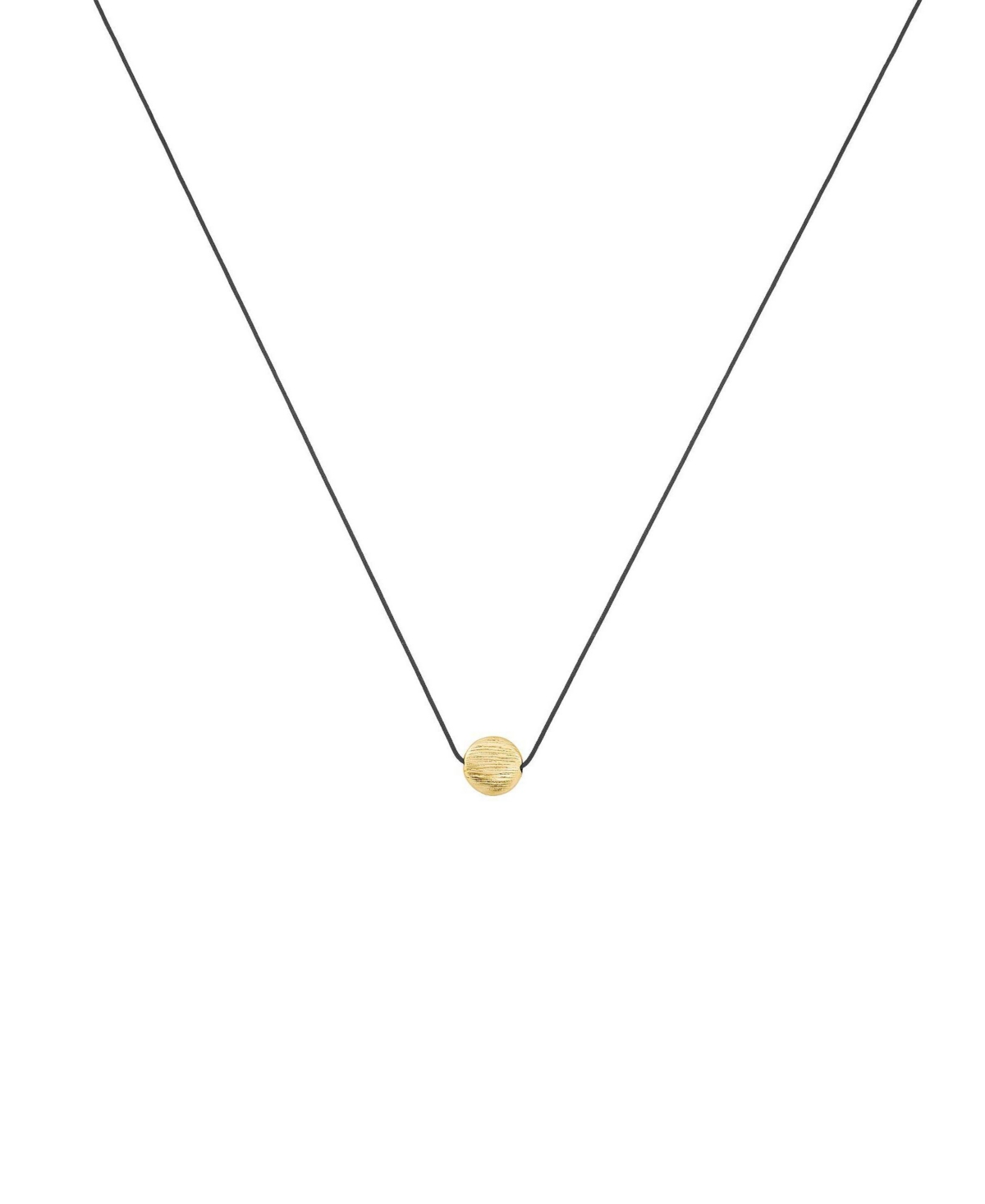 Josh & Chloe Lana Circular Pendant String Necklace 14k Gold Plated Minimalist Piece - Brown