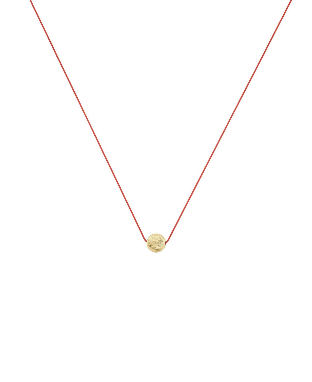 Josh & Chloe Lana Circular Pendant String Necklace 14k Gold Plated Minimalist Piece - Red