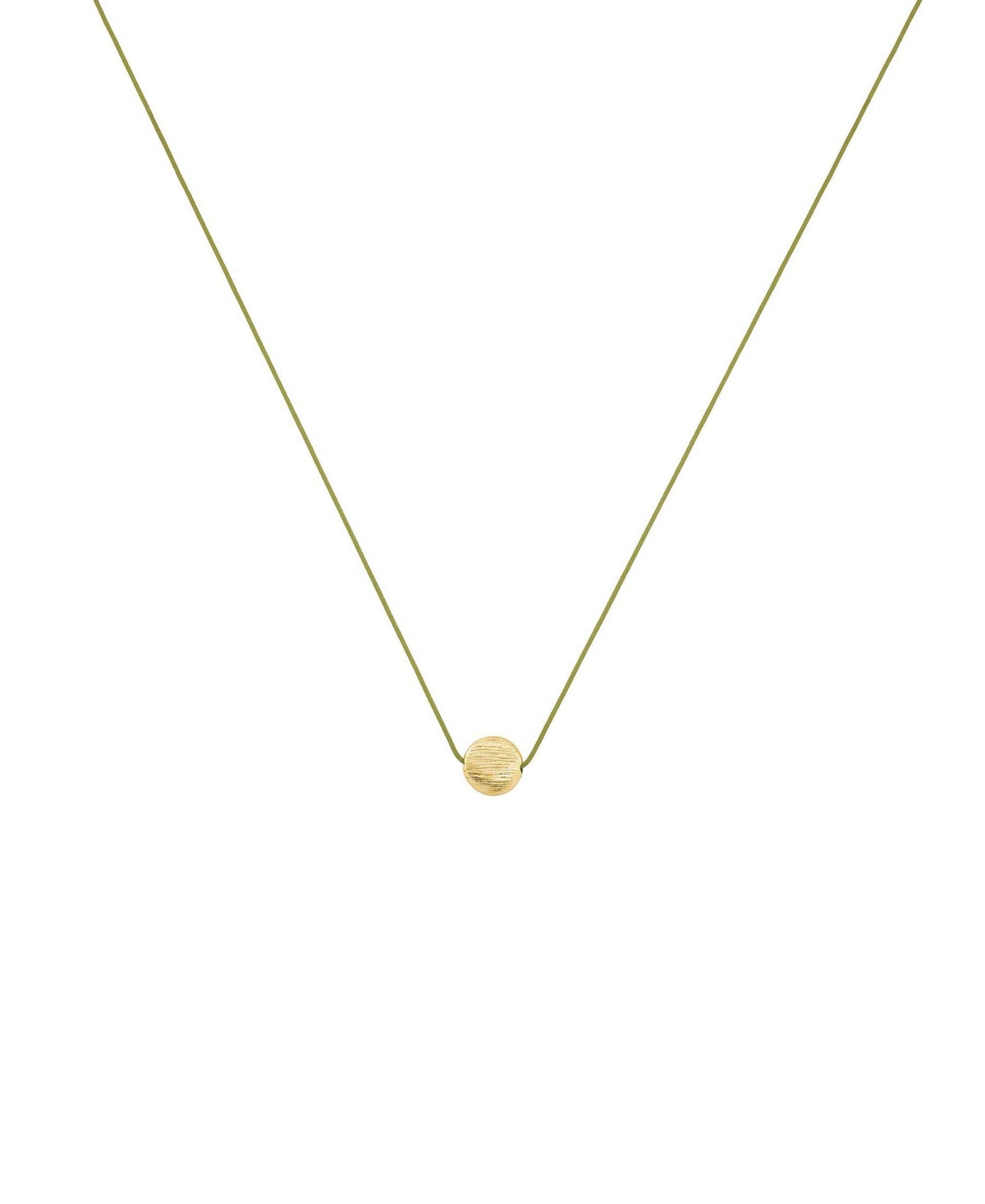 Josh & Chloe Lana Circular Pendant String Necklace 14k Gold Plated Minimalist Piece - Green