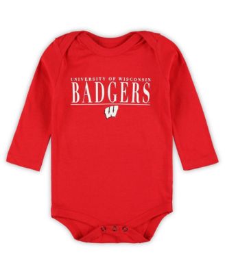 Baby Boys and Girls Red Wisconsin Badgers Ollie Long-Sleeve Bodysuit