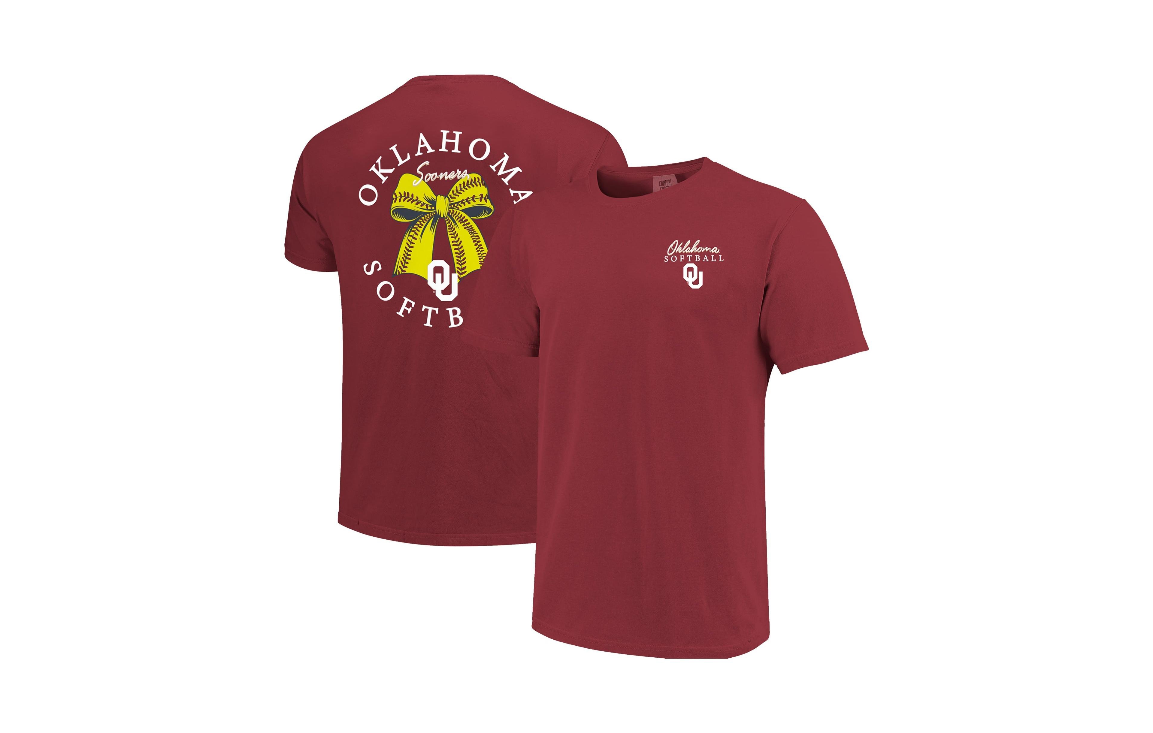 Image One Women's Oklahoma Sooners Softball Bow T-Shirt