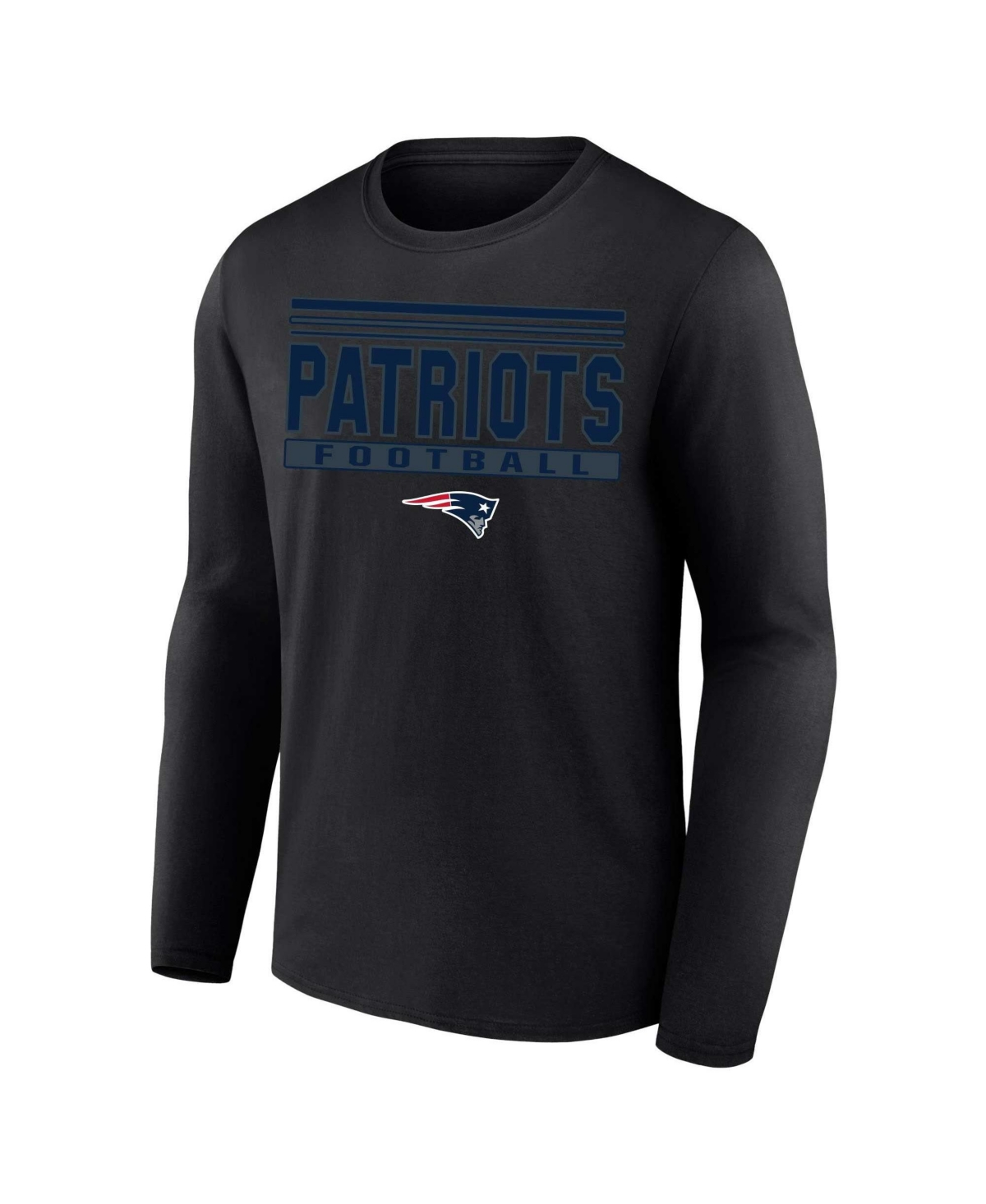 Fanatics Men's Big & Tall Profile New England Patriots Long Sleeve Screen Print T-Shirt - Black